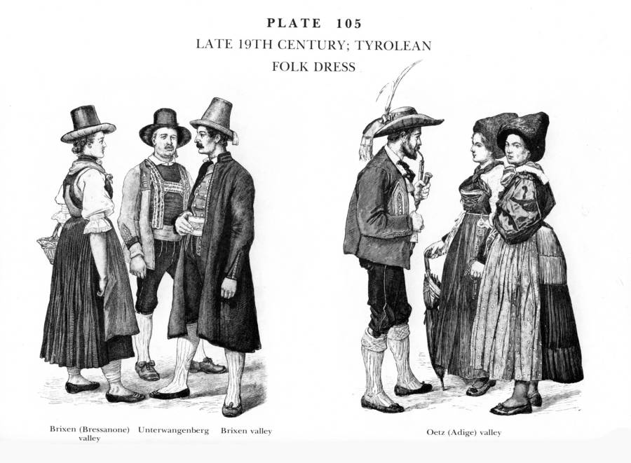 Planche 105a Fin du XIXe Siecle - Habits traditionnels du Tyrol - Late 19Th Century - Tyrolean Folk Dress.jpg